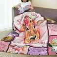 thumbnail image 4 of SPXUBZ Cartoon Watercolor Cow Print Flannel Blanket Fall Throw Blanket for Kids Adults 50"x40" , 1lb, 4 of 7