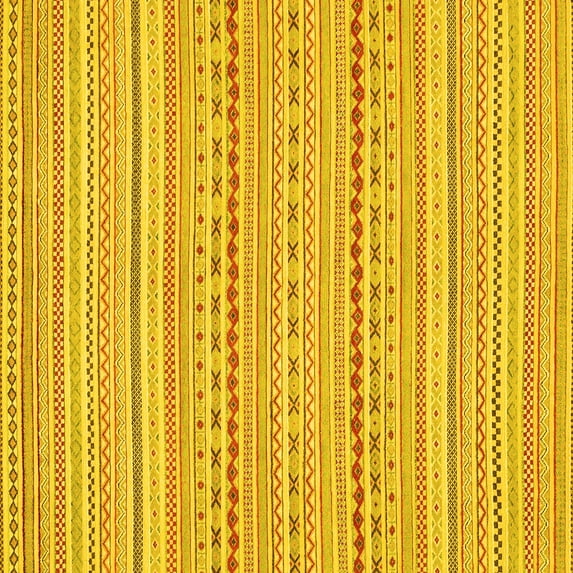 Ahgly Company Indoor Square Abstract Yellow Modern Area Rugs, 5' Square