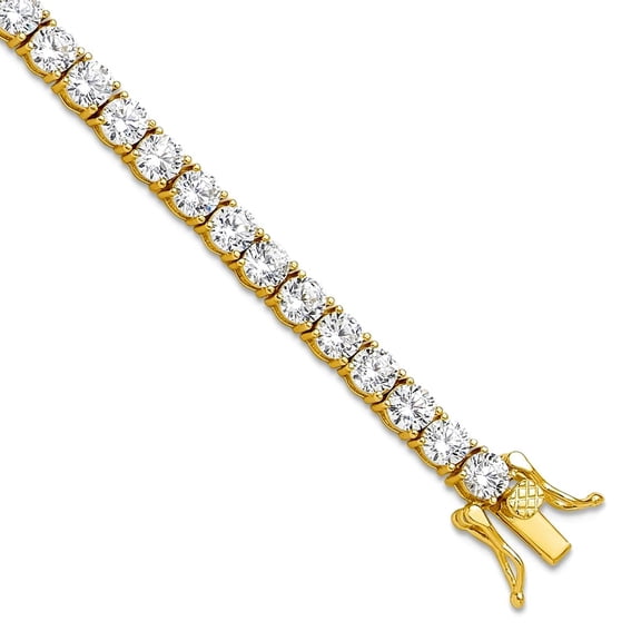 925 Sterling Silver Gold-tone 4mm Cubic Zirconia Tennis Bracelet 7.5 Inch Tennis Bracelet for Women