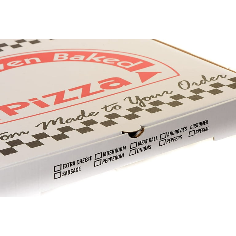 5 Pack] White Corrugated Cardboard Pizza Boxes 18x18 inch Clay