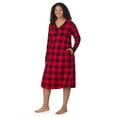 thumbnail image 3 of Aria Women’s Cozy Jersey Long Sleeve Henley 46” Sleepwear Lounger, Sizes XS-4X, 3 of 8