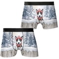 thumbnail image 3 of Playful Rat Terrier Welcomes Winter Snowy Day with Cardinal Bird All Over Print Boxer Briefs Underwear for Men Dad Ratty Dog Lover - 12017, 3 of 6