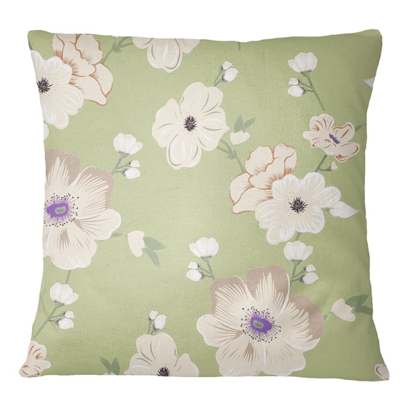 S4Sassy Floral Print Mint Cushion Cover Decorative Throw Pillow Case - Choose Size