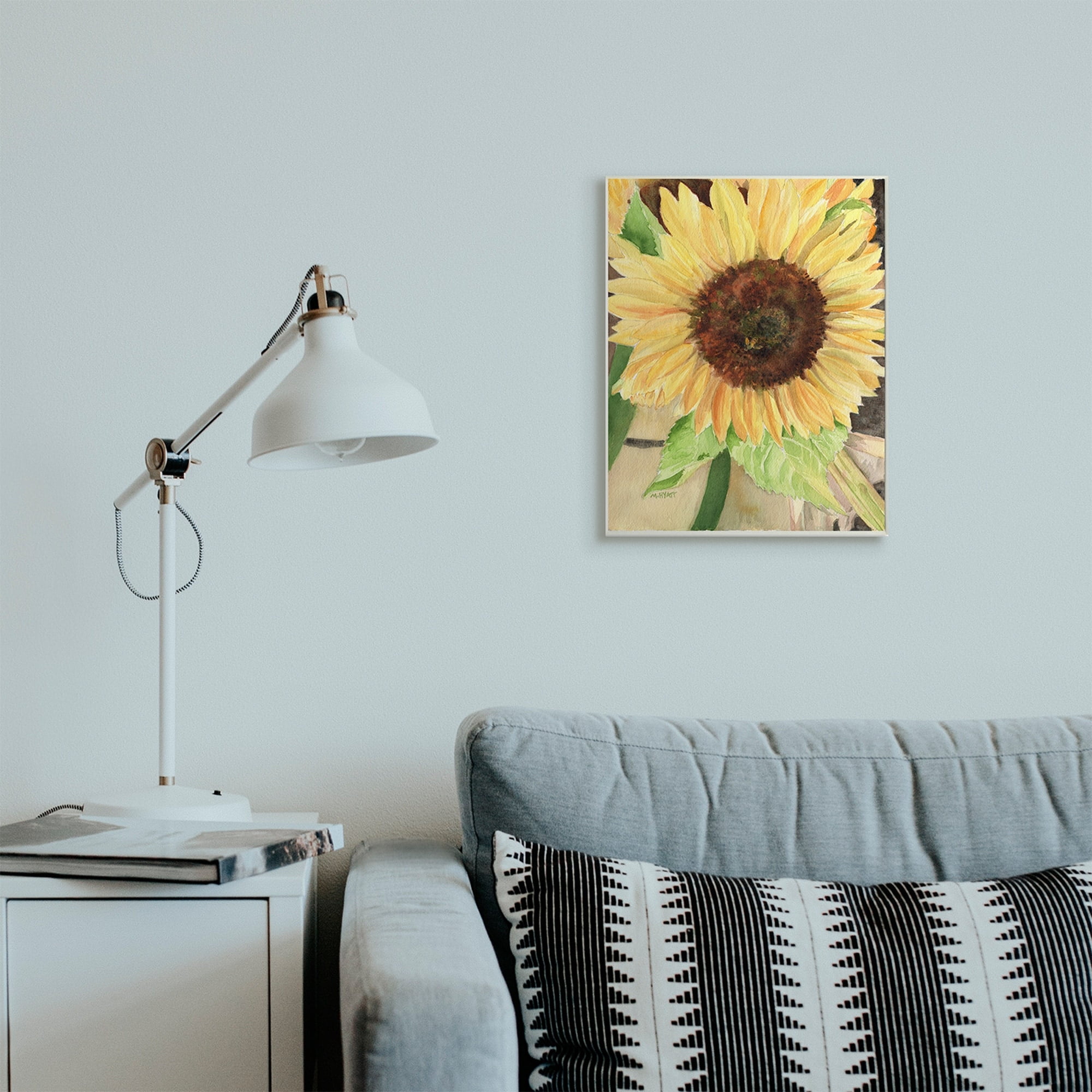 Stupell Industries Summer Sunflower with Yellow Honey Bee Detail Wall Plaque, 13 x 19, Design by Melissa Hyatt LLC