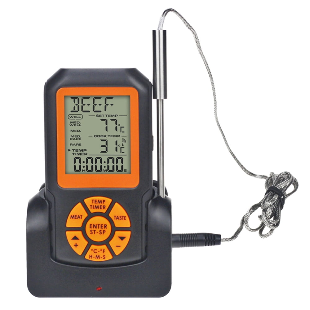 Digital Cooking Grill Thermometer with Wireless Remote Temperature
