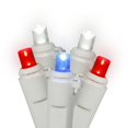 thumbnail image 1 of Vickerman Vickerman 50 Red-White-Blue Wide Angle LED Light on White Wire 25' Christmas Light Strand, 1 of 1