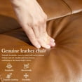 thumbnail image 3 of Genuine Leather Power Swivel Recliner Chair, Glider Electric Rocking Chair for Adults. Nursery Rocker Sofa Chair with Adjustable Headrest for Living Room. Wireless Charging/Type-C&USB, Brown, 3 of 7
