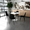 thumbnail image 1 of Ensemble de Table à Manger Ronde pour 4, Comprenant une Table de Cuisine Moderne avec 4 Chaises de Salle à Manger Noires, 1 of 5