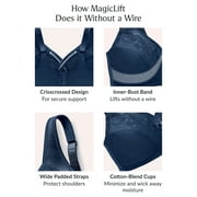Glamorise MagicLift Minimizer Wirefree Bra 1003 (Womens & Womens Plus)