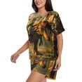 thumbnail image 2 of Fotbe Realistic Style Forest Dinosaur Print Pajama Set for Women 2 Piece Loungewear Short Sleeve Tops and Shorts Set Soft Sleepwear-Medium, 2 of 7