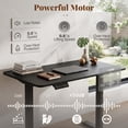 thumbnail image 5 of 48" Ergonomic Electric Standing Desk with 3 Memory Settings & Hanging Hooks, Adjustable Height Stand up Desk with T-Shaped Metal Bracket, Black, 5 of 9