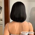 thumbnail image 3 of Pelucas sintéticas con flequillo para mujer, pelo sintético corto Bob, marrón oscuro, negro, longitud media, recto, Natural, Cosplay, diario, 3 of 4