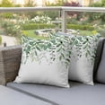 thumbnail image 3 of Outdoor Pillow Covers 16x16 Set of 2, Green Leaves Waterproof Patio Throw Pillow Covers for Couch Sofa Chair, Summer Botanical Decorative Pillowcases for Throw Pillows, 3 of 9