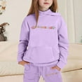 thumbnail image 4 of Toddler Girls Outfits Sets Casual Winter Wear Trendy Printed Hooded Sweatshirt Cute Girls' Fall Clothing Sets Purple Size 1-2T, 4 of 4