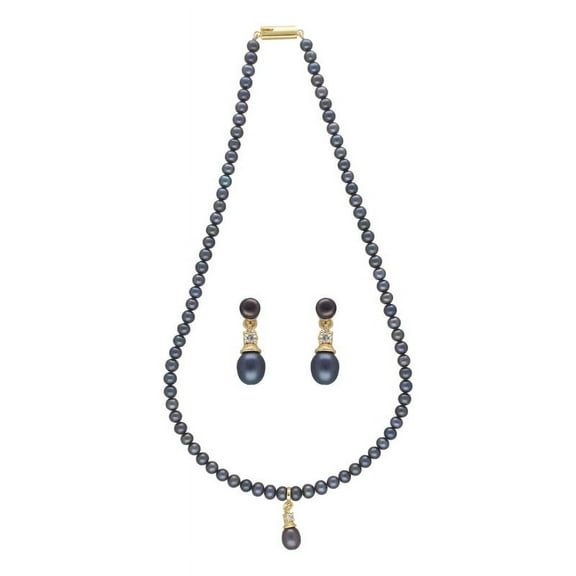 AA Freshwater 5mm Pearl Necklace Set For Women