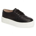thumbnail image 2 of Shellys London Dilys Black Leather Lace Up Wingtip Oxford Platform Sneakers (Black, 7), 2 of 2