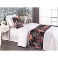thumbnail image 2 of Tropical Jungle Bed Runner Set, Night Garden of Tiger Lily Pattern Flowers and Petals, Decorative Bedding Scarf & a Pillow Sham for Hotels Homes, Twin, Charcoal Grey and Vermilion, by Ambesonne, 2 of 3