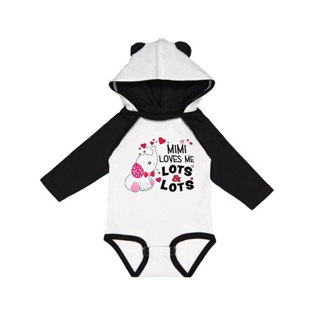 

Inktastic Mimi Loves Me Lots and Lots- cute elephant Gift Baby Boy or Baby Girl Long Sleeve Bodysuit