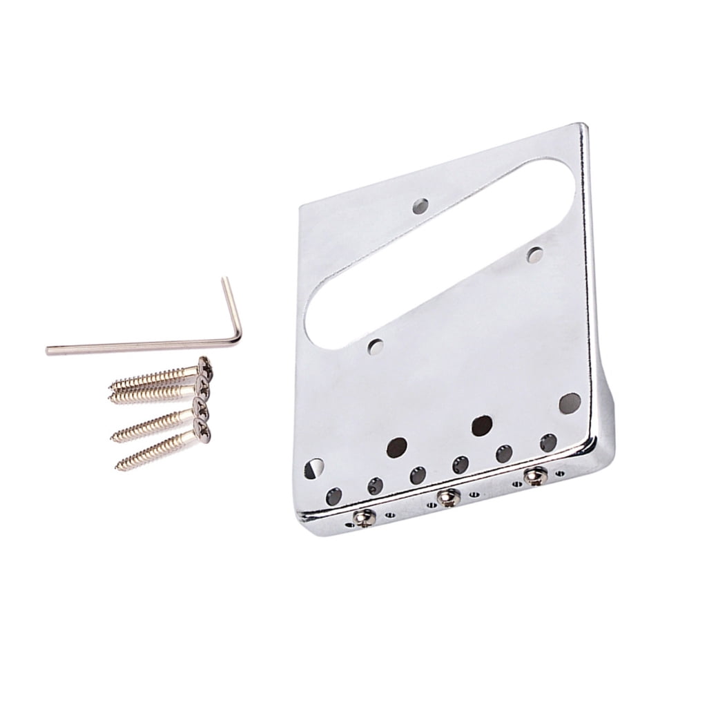 Zeiwohndc Guitar Bridge with Barrels Brass 3-Saddle for Hardtail Electric Guitar Part