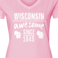 thumbnail image 4 of Inktastic Wisconsin Awesome Since 1848 Women's V-Neck T-Shirt, 4 of 5