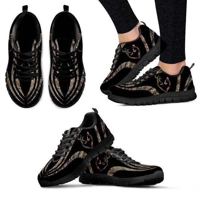 Zapatos con estampado animal para mujer, diseño de alce/asta rosa, zapatillas de marca, zapatos casuales de suela blanda negra, zapatos planos