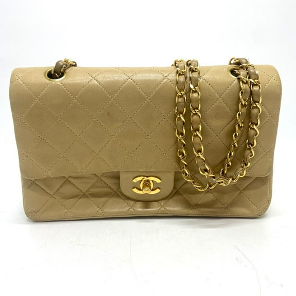 Pre-Owned Chanel A01112 CC Mark Chain shoulder Shoulder Bag Beige GoldHardware (Fair)