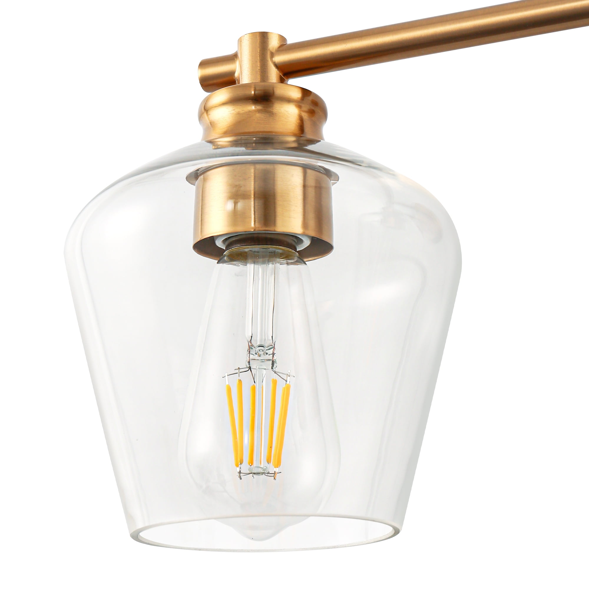 YANSUN 22 in Gold 3-Light Bathroom Vanity Light, Modern Lighting Over Mirror with Clear Glass Shade for Bathroom, Powder Room, Vanity Table