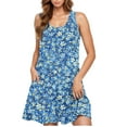 thumbnail image 2 of Taylonsss 2025 Summer Casual Dress for Womens Sleeveless Round Neck Short Floral Print Dress Casual Everyday Outfit, 2 of 6