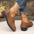 thumbnail image 5 of Womens Zipper Chunky Low Heeled Shoes Round Toe Comfortable Formal Dress Shoes Slip-On Business Wedding Office Shoes Women's Casual Loafers, 5 of 9