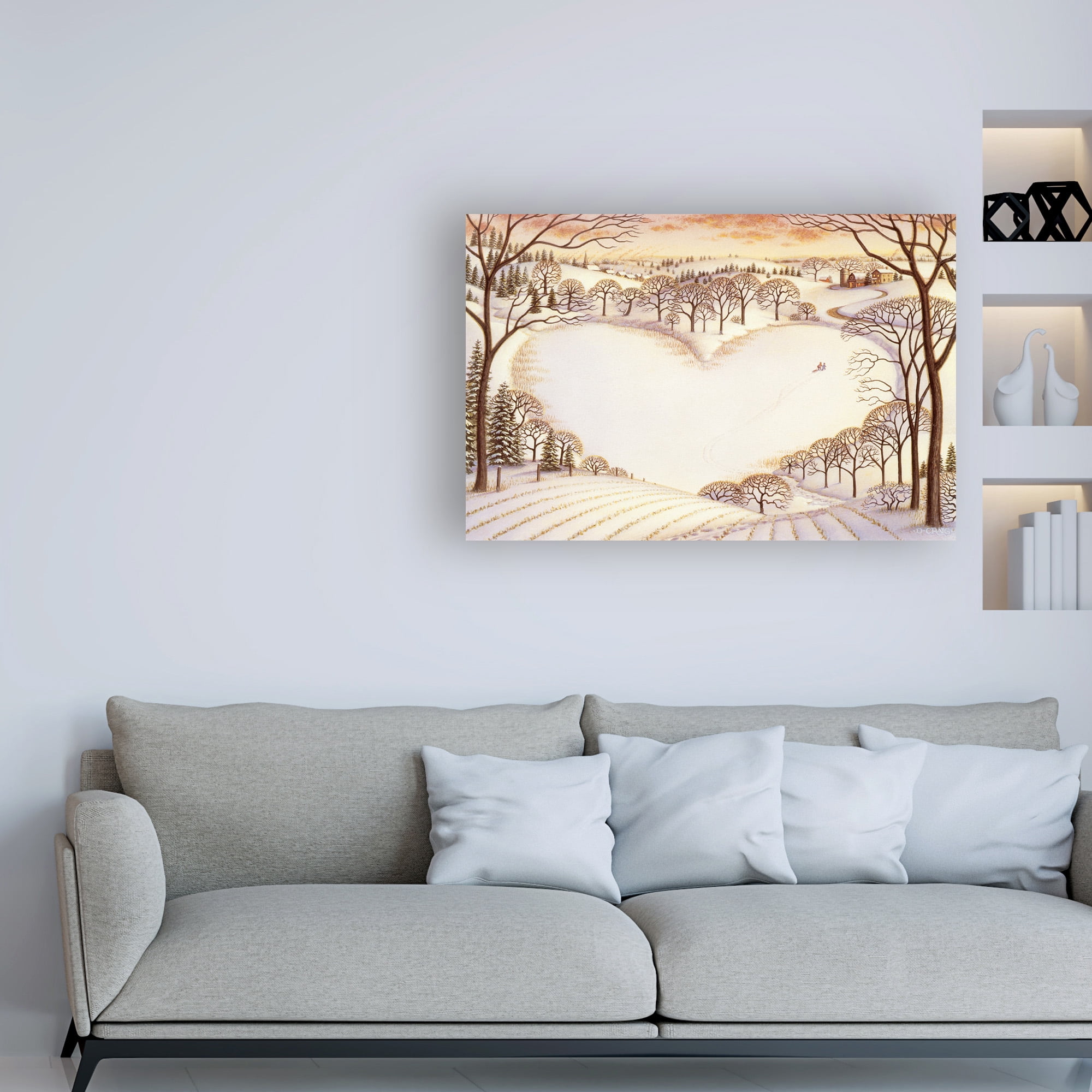 Trademark Fine Art 'Sledding' Canvas Art by Dan Craig