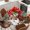 Red White Green, variant on Navy Blue Christmas Snowman Round Tablecloth, Fitted Table Cover with Elastic for 36"-44" Round Tables, Xmas Tree Snowflake Botanical Table Cloth Outdoor Indoor Dinning Party Waterproof Tablecloths