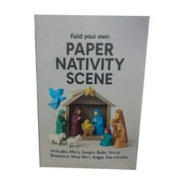 Fold Your Own Paper Nativity Scene Kit Includes Mary Joseph Baby Jesus Shepherd Wise Men Angel and Stable for DIY Holiday Craft Decoration and Educational Activity