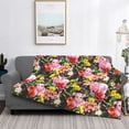 thumbnail image 2 of Yiaed Cute Pigs Sunflower Print Blanket Throw Blanket Soft Cozy Flannel Blanket for Home Bed Sofa Couch Chair-50"x40", 2 of 6