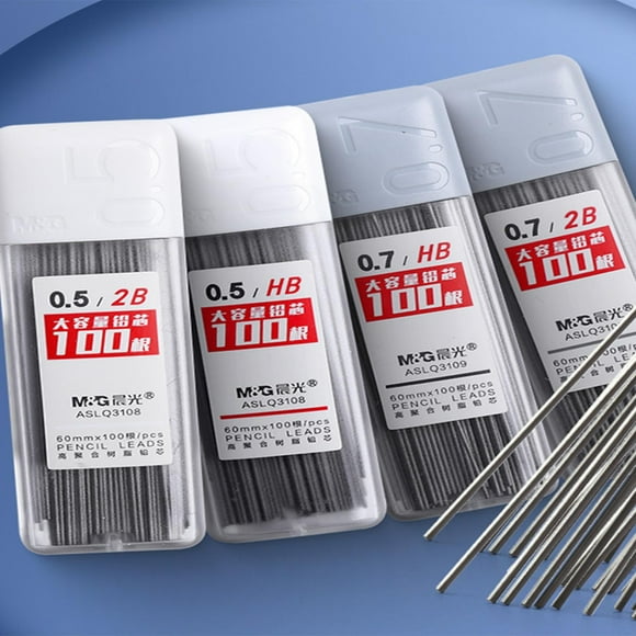 LNGOOR 100pcs High Capacity Automatic Pencil Lead Refills Not Easy To Break 0.5mm Hb For Drawing And Students