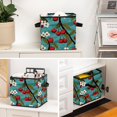 thumbnail image 6 of FeBohao Storage Boxes Bins Oxford with Cardboard Medium Foldable Book Shelf Portable Pattern Sweater Classroom Adult Office Kitchen Houseware Multifunctional Organizer Basket Cherry, 6 of 6