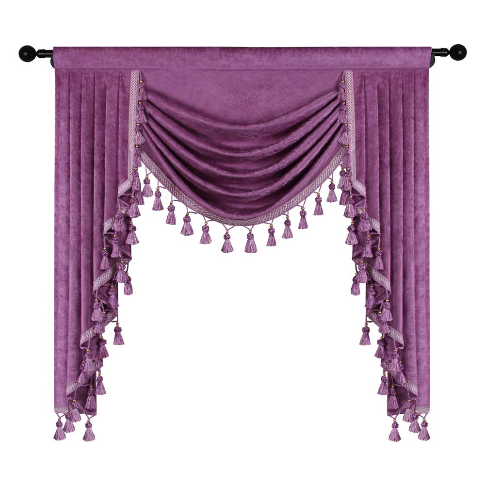 ELKCA Thick Chenille Window Curtains Valance For Living Room Purple   E8d9d139 Aa24 4a12 8ad9 34068a1c214f.bab96bc8031db75a9caac6e26f6a96db 