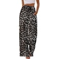 thumbnail image 2 of Wiholl Wide Leg Pants for Women Flowy Palazzo Drawstring Elastic Waist Trousers with Pockets Summer Beach Vacation Clothes, 2 of 8
