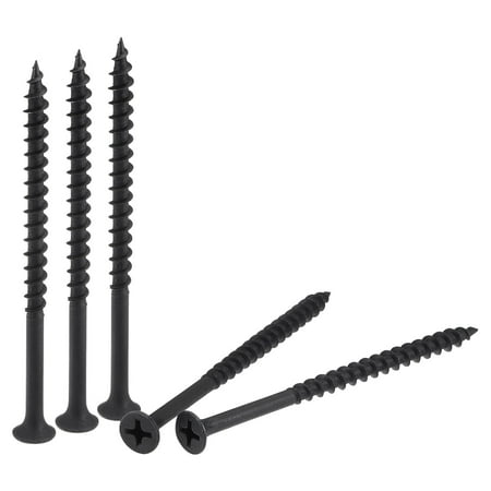 

Uxcell #8 x 2 61/64-Inch Wood Screws Carbon Steel Self Tapping Black 50 Pack