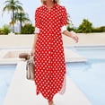 thumbnail image 3 of 2024 White Polka Dots Casual Dress Retro Print Street Fashion Dresses Long Sleeve Modern Female V Neck Custom Big Size Chiffon Dress, 3 of 7