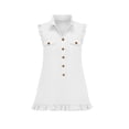 thumbnail image 4 of Iyufng Women's Button Down Collared Tank Dresses Summer Casual Lace Hem Dress, 4 of 7