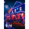 thumbnail image 5 of Minetom Red White Blue Lights, 2Pack Total 200 LED 80FT 4th of July Patriotic Lights 8 Modes, Waterproof Solar String Lights Outdoor,Solar String Lights for Outside Independence Day Memorial Day Decor, 5 of 10
