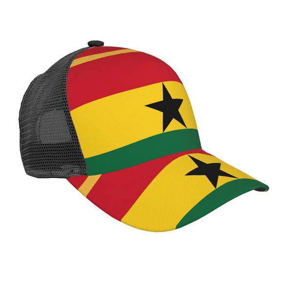 Curved Trucker Hat Ghanaians-Flag Adjustable Mesh Back Baseball Snapback Cap For Men