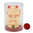 thumbnail image 2 of Fortune Cat Ornament, 4.5in Solar Powered Smiling Cat, Automatic Hand Waving Fortune Cat With Storage Box For Desk Window Car Dashboard Home Restaurant Hotel Cafe, 2 of 8