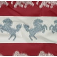 thumbnail image 3 of oneOone Tissu Popeline Sergé Coton Bio Rayé/éléphant & Imprimé Ikat Cheval BTY 42 Pouces de Large, 3 of 3