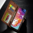 thumbnail image 2 of Starshop Leather Wallet Case with Tempered Glass Protector for Samsung Galaxy A15 5G, Brown, 2 of 5
