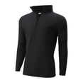 thumbnail image 7 of LNWUY Men's Quarter Zip Up Sweaters Slim Fit Lightweight Mock Neck Pullover Casual Solid Color Long Sleeved Sweaters Black M, 7 of 7