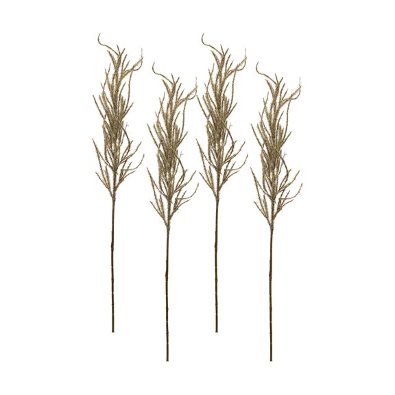 Home Decorative Flocked Pampas Spray (Set of 4) 31"H Plastic