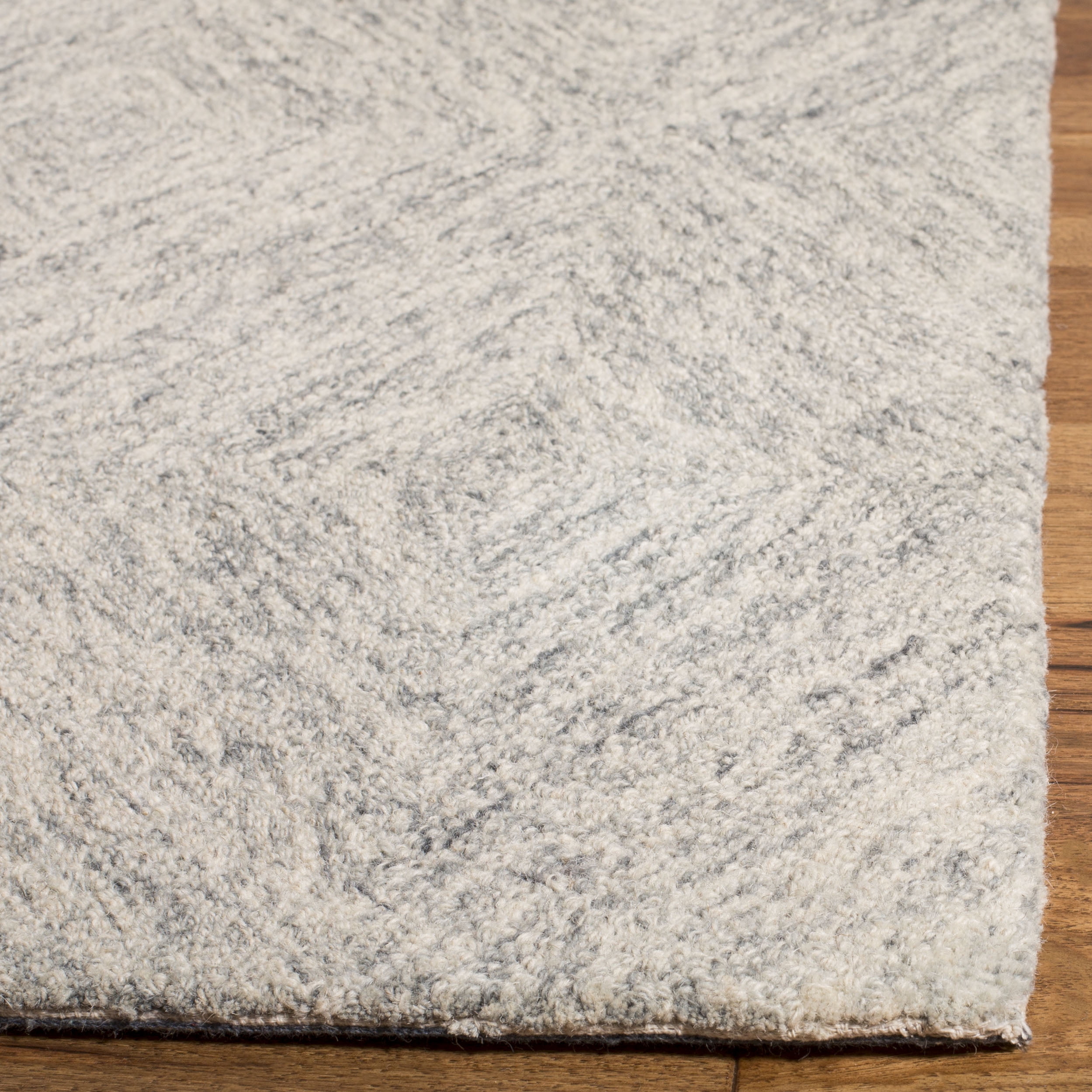 SAFAVIEH Abstract Summer Geometric Wool Area Rug, Silver, 6' x 9'