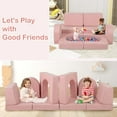 thumbnail image 3 of INFANS Modular Kids Play Couch, 8 PCS Toddler Creative Sectional Fort Building Sofa for Playroom, Bedroom, Children Convertible Versatile Soft Foam Furniture Playset Crawling Floor Cushion, 3 of 9