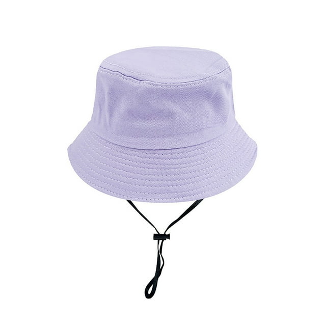 MIASHUI Kids Hat Summer Outdoor Drawstring Adjustable Fisherman Hat Beach Sun Hats,Purple,2-6 Years